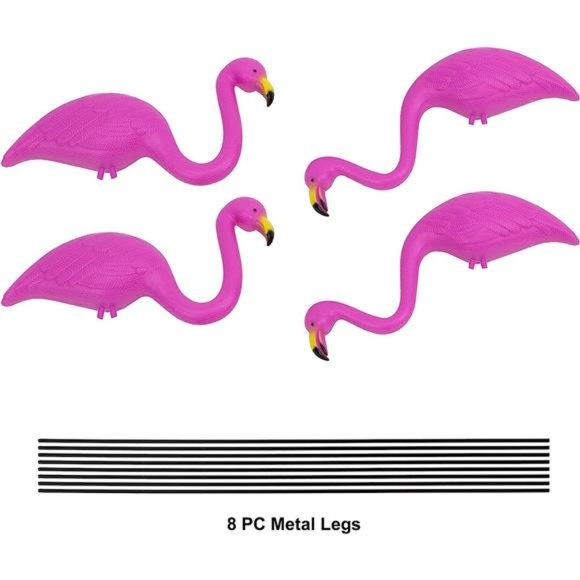 Set of 4, Small Pink Flamingo Yard Ornament/Mini Lawn Flamingo Ornament/Flamingo - Picture 4 of 6